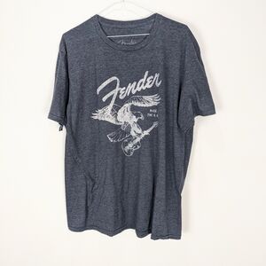 Fender Guitar Graphic T-shirt Eagle America Gray Size Extra Large